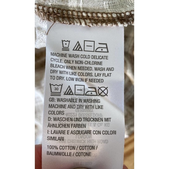 Joan Rivers Patchwork Plaid Cotton Tunic Shirt Size 2XS Women’s Taupe - Picture 4 of 8